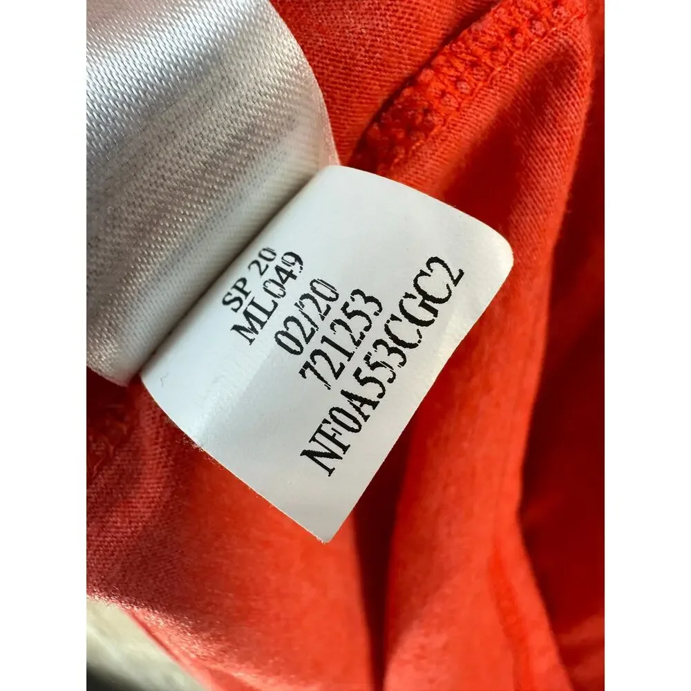 The North Face T-Shirt‎ Mens Large Orange White Stars Spellout TNF Logo Gorpcore